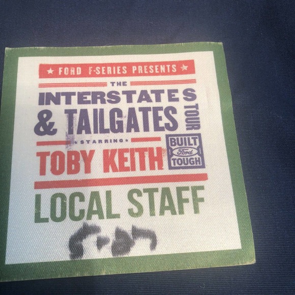 Ford F Series Interstate & Tailgates Toby Keith Stagehand Working Backstage Pass - Picture 1 of 2